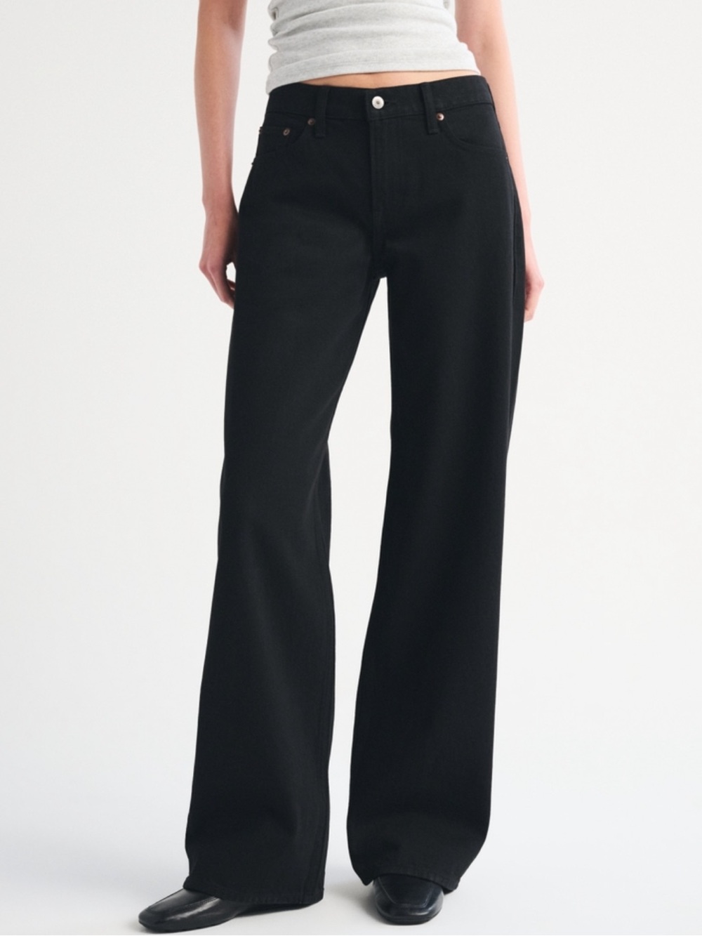 Abercrombie & Fitch Low Rise Ultra Loose Jean Black